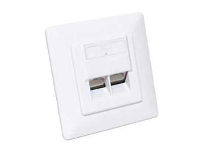 INTELLINET 2-Port Cat6a 10G RJ45-Unterputzdose STP weiß