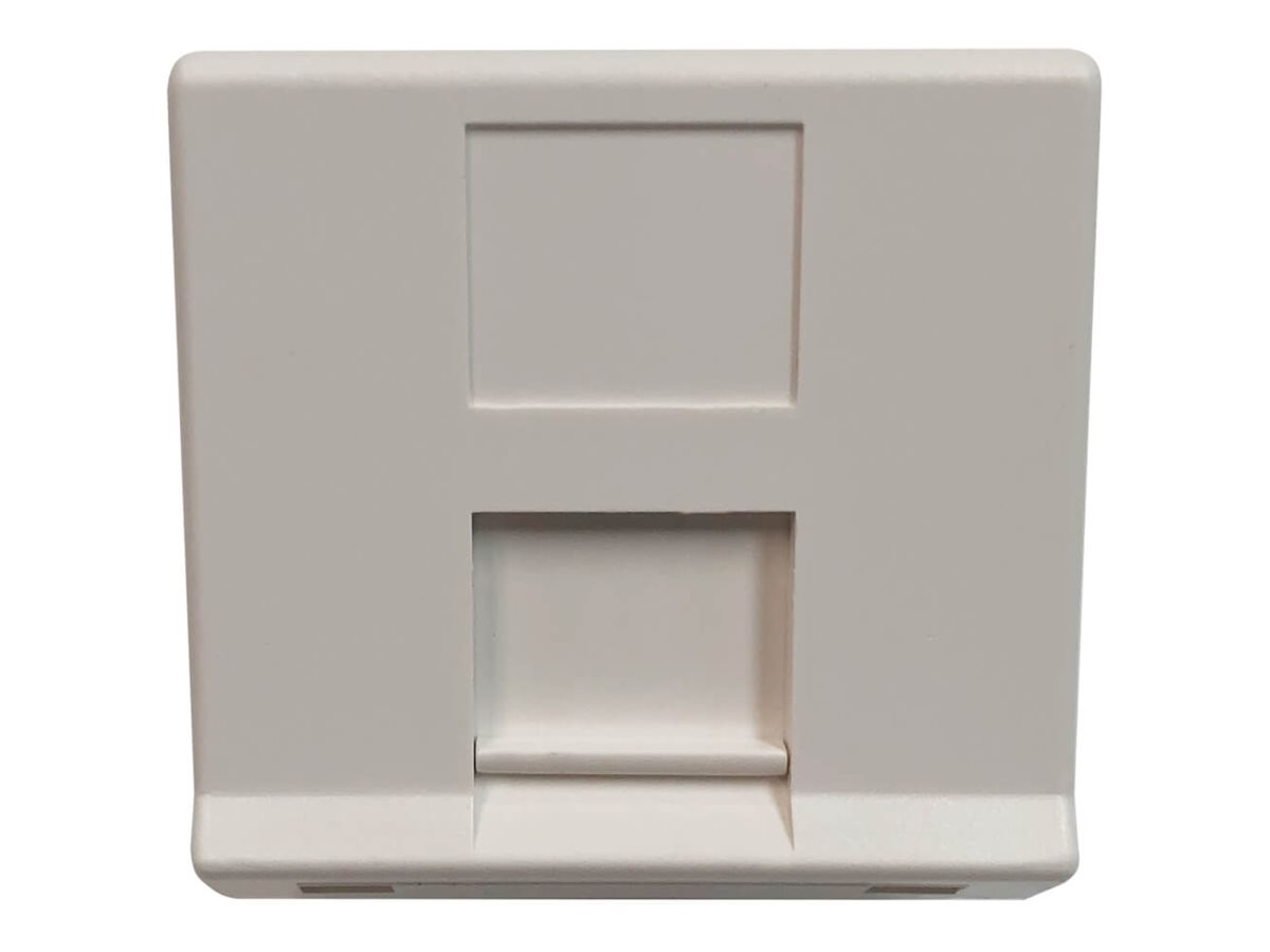 Eaton Tripp Lite Series 1-Port European-Style Insert, Unloaded Shuttered Angled Module, Icon Tab, White