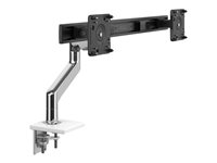 Humanscale M8.1 - Mounting kit (monitor arm) - for 2 LCD displays - polished aluminium with white trim - mounting interface: 100 x 100 mm - desk-mountable