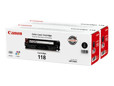 Canon 118 Value Pack - Paquete de 2 - negro - original - cartucho de tóner - para Color imageCLASS MF726, MF729, MF8380, MF8580; imageCLASS LBP7200, LBP7660, MF8350