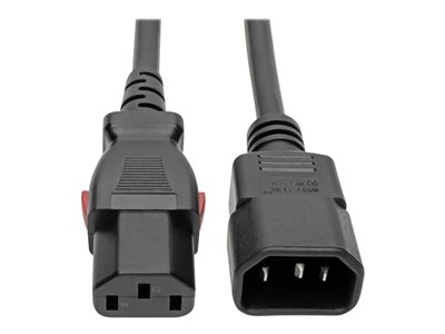 Tripp Lite C14 Male to C13 Female Power Cable, C13 to C14 PDU-Style, Locking C13 Connector, 10A, 18 AWG, 1 ft.