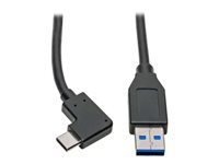 Tripp Lite USB C to USB-A Cable Right Angle 3.1 5 Gbps USB Type C M/M 3ft - USB cable - 24 pin USB-C (M) right-angled to USB Type A (M) - USB 3.1 Gen 1 / Thunderbolt 3 - 3 ft - black