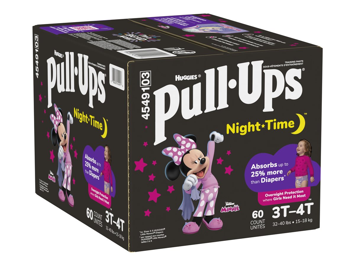 Girls' Night-Time Potty Training Pants, 3T-4T, 60 units – Pull-Ups