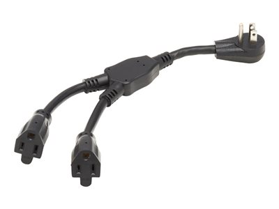 Eaton Tripp Lite Series Extension Cord Y Splitter, Right-Angle NEMA 5-15P to 2x NEMA 5-15R