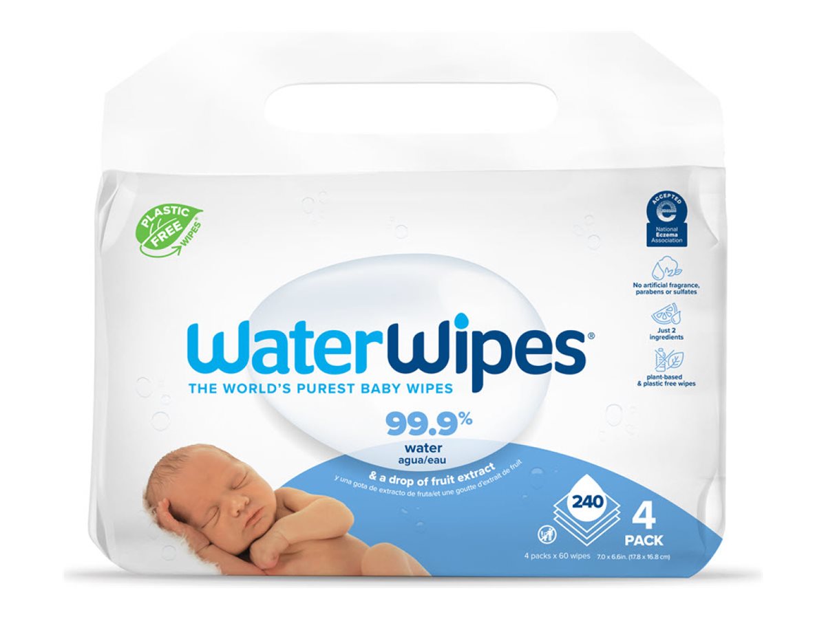 WaterWipes Original Baby Cleaning Wipes - 4 x 60's