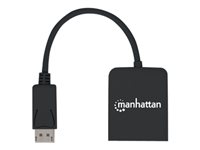 Manhattan DisplayPort 1.2 to 2-Port HDMI Splitter Hub with MST, 4K@30Hz, USB-A Powered, Video Wall Function, HDCP 2.2, Black,