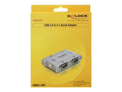 DELOCK Seriell-Hub 4-Port 1x USB -> 4x D-Sub9 extern