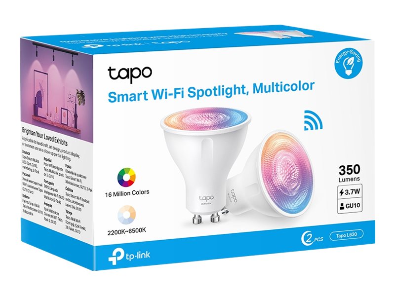 An image of Tapo L630 - LED spot light bulb - GU10 - 3.7 W - 16 million colours/tunable white - 2200-6500 K (pack of 2)