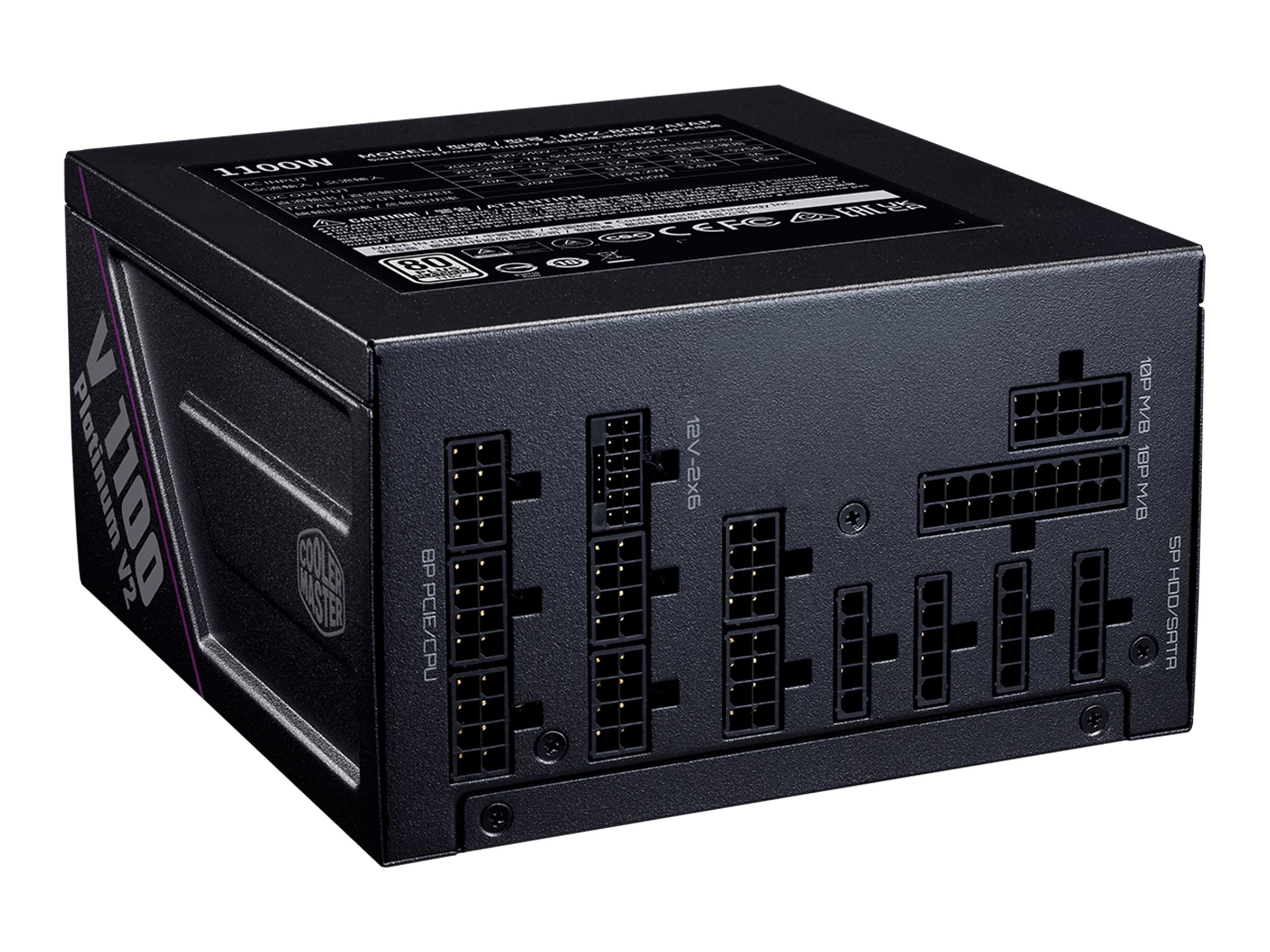 Cooler Master V Series Platinum 1100 V2 power supply 1100 Product shot Right side 77950