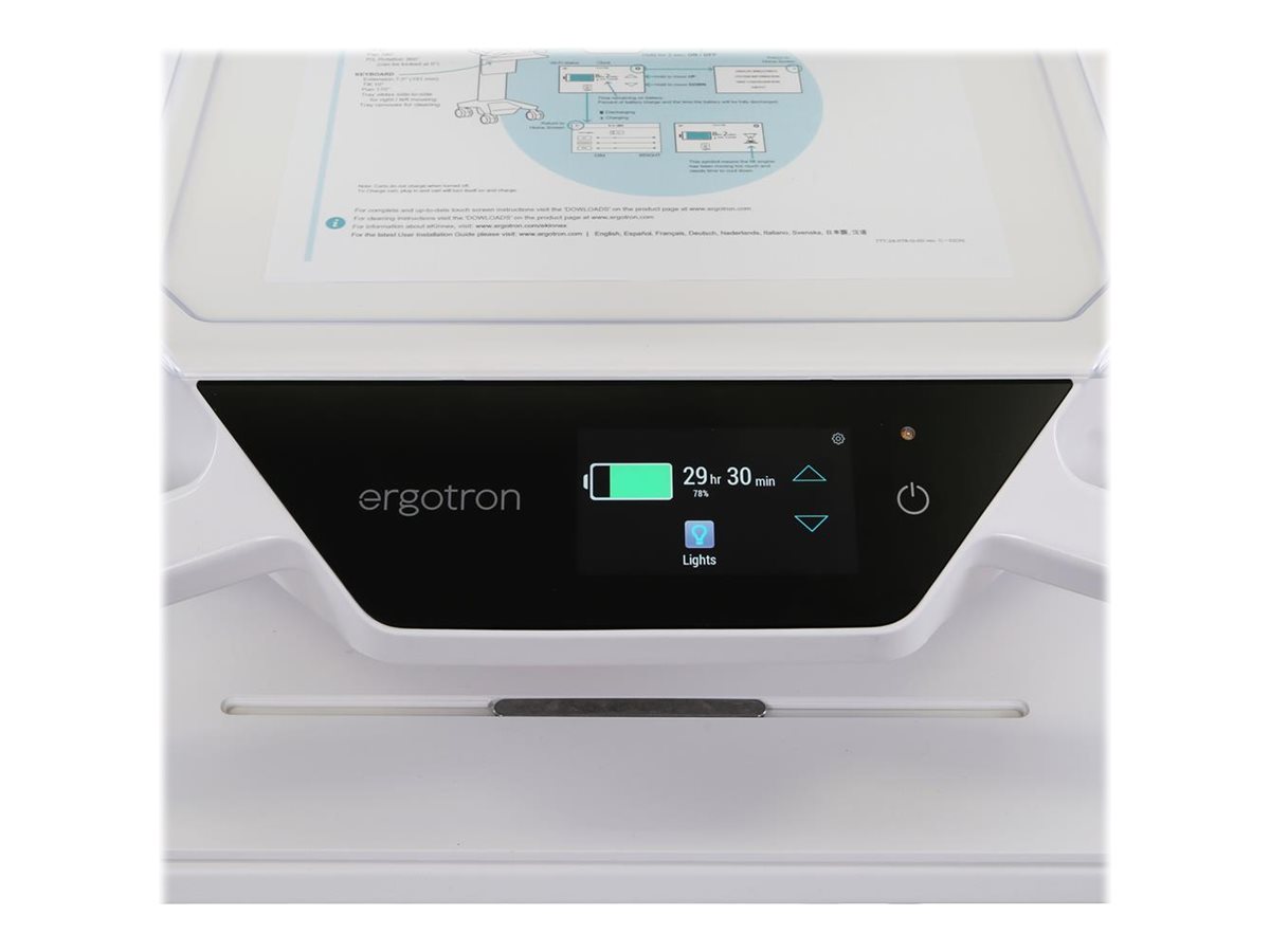 Ergotron CareFit Pro vozík - Electric Lift - pro LCD displej / klávesnice / myš / CPU - bílá, teplá šedá - kompatibilní s TAA – foto 3