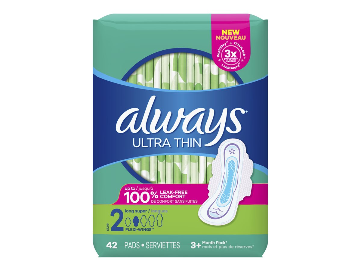 Always Ultra Thin Sanitary Pads - Long Super - Size 2