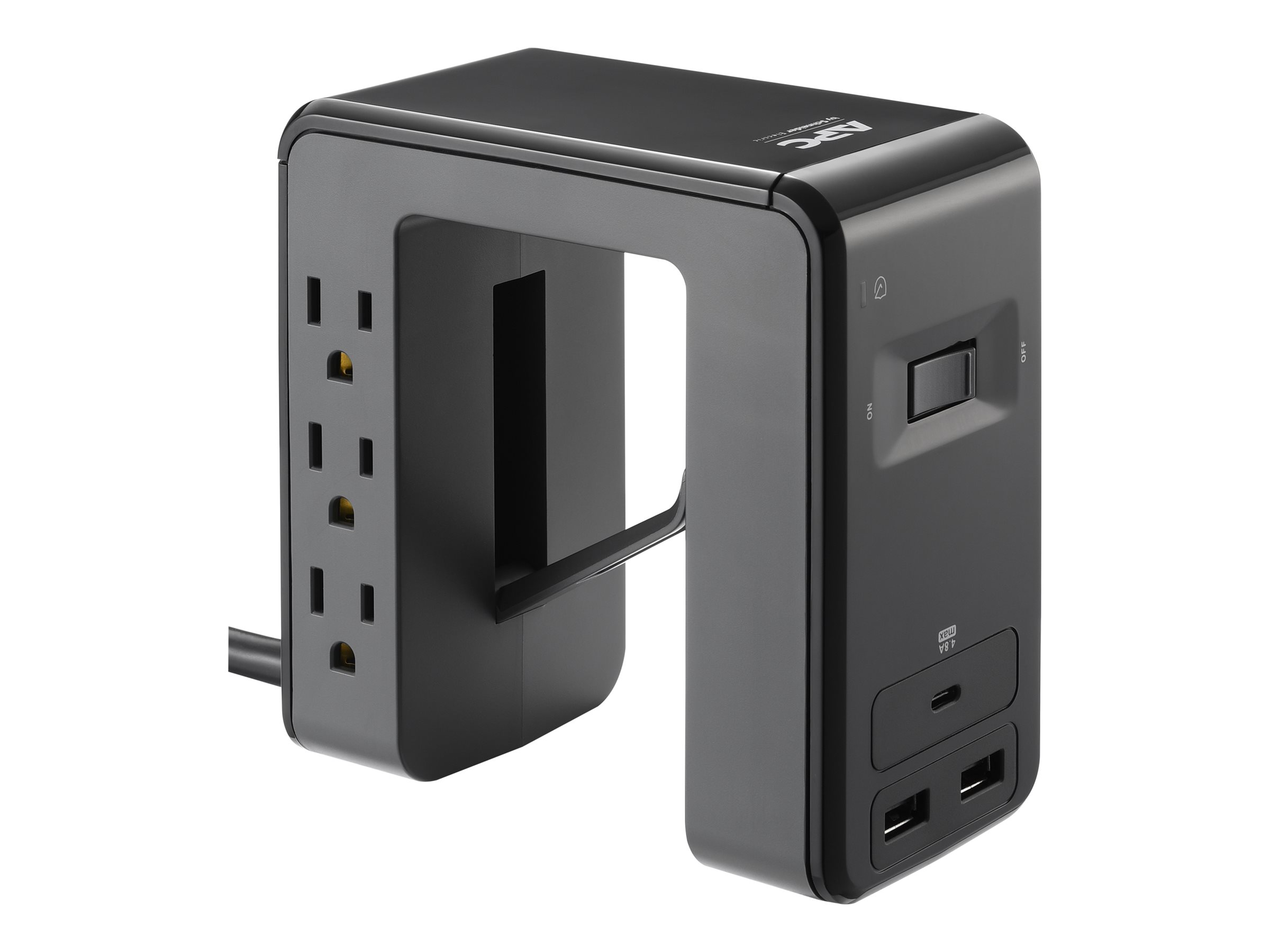Desk Mnt Pwr 6Out Ushape Surge Prot 1080 Joule 1 Typc Usb &