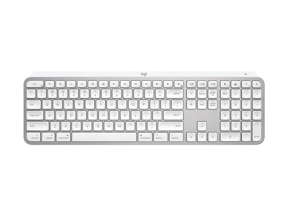 Logitech Master Series MX Keys S for Mac keyboard QWERTY English pale grey Input Product shot Left-angle 79751
