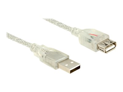 DELOCK USB Verl. A -> A St/Bu 1.00m transparent - 83881