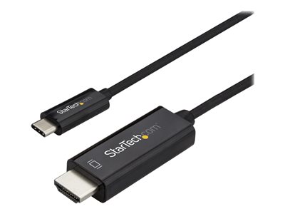 StarTech.com 3ft (1m) USB C to HDMI Cable, 4K 60Hz USB Type C to HDMI 2.0 Video Adapter Cable, Thunderbolt 3 Compatible, Laptop to HDMI Monitor/Display, DP 1.2 Alt Mode HBR2 Cable, Black - 4K USB-C Video Cable (CDP2HD1MBNL)