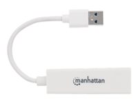 Manhattan USB-A Gigabit Network Adapter, White, 10/100/1000 Mbps Network, USB 3.0, Ethernet, RJ45, Three Year Warranty, Blister - network adapter - USB 3.0 - Gigabit Ethernet