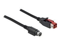 DeLOCK 8 pin USB PlusPower (24 V) (male) - 3 pin Power mini-DIN (male) Sort 1m Forstærket USB kabel