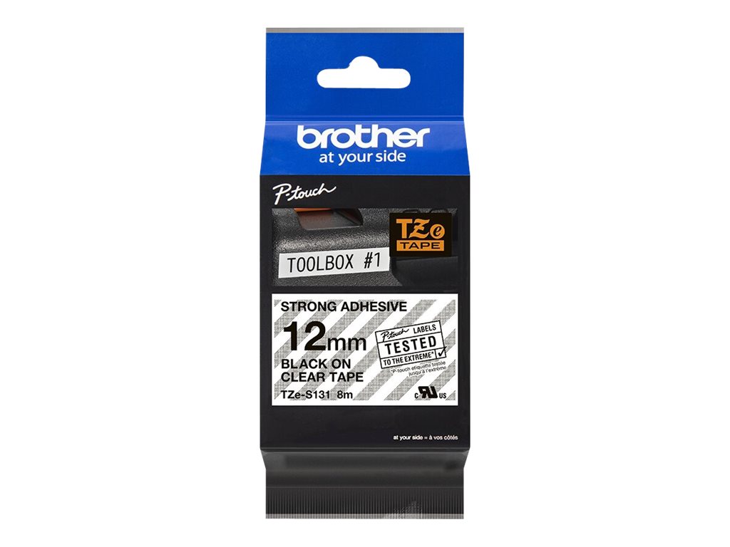 BROTHER TZE-S131 Noir/Clair 12mm 8m