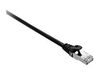 V7 CAT 7 Kabel med afskærmning med folie og kobberfletning (SFTP 1m Patchkabel Sort