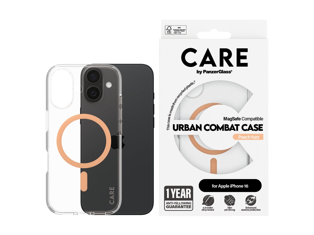PanzerGlass CARE Apple iPhone 16 MagSafe Urban Combat čirý/broskvový – foto 2