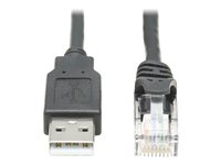 Eaton Tripp Lite Series USB to RJ45 Rollover Console Cable (M/M) - Cisco Compatible, 250 Kbps, 6 ft., Black Dobbelt afskærmet 1.83m Serielt kabel Sort