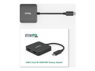 Plugable USB 3.0 or USB C to HDMI Adapter for Dual Monitors, Universal  Video Graphics Adapter for Mac and Windows, Thunderbolt, USB 3.0 or USB-C,  1080p@60Hz 