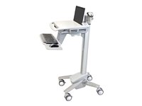 Ergotron StyleView sv40 cart - Patented Constant Force Technology - for notebook / keyboard / mouse / barcode scanner - light duty - grey, white, polished aluminium