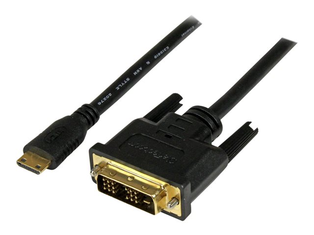 Image of StarTech.com 2m Mini HDMI to DVI-D Cable - M/M - 2 meter Mini HDMI to DVI Cable - 19 pin HDMI (C) Male to DVI-D Male - 1920x1200 Video (HDCDVIMM2M) - adapter cable - HDMI / DVI - 2 m