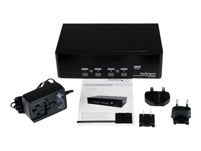 StarTech.com 4-Port Dual KVM Switch with Audio for DVI Computers - Built-in USB Hub (SV431DD2DUA)