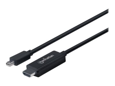 Manhattan Mini DisplayPort 1.1 to HDMI Cable, 1080p@60Hz, 3m, Male to Male, Black, Three Year Warranty, Polybag