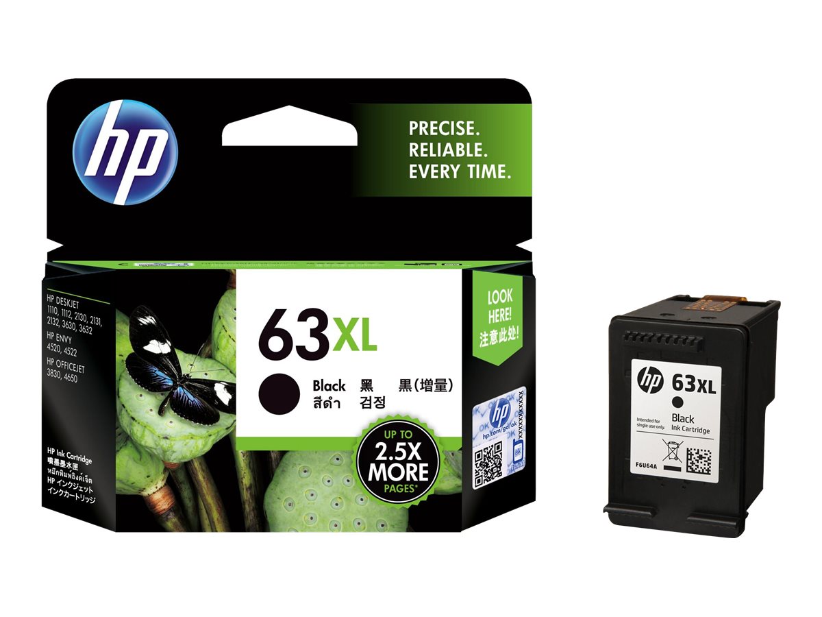 HP 63XL, High Yield, black, original, ink cartridge