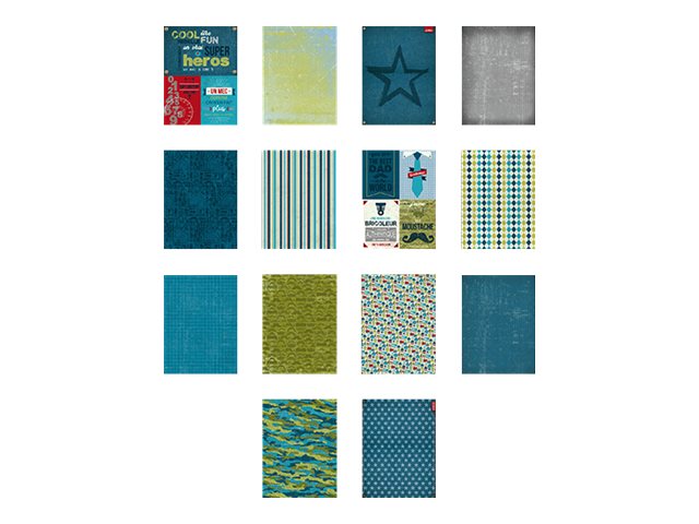 TOGA Bloc Deco - paper - 150 x 200 mm - 28 sheets - blue, blue jeans, green, red