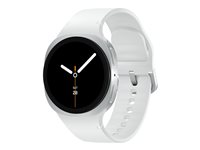Samsung Galaxy Watch8 40 mm silver smart watch with sport band rubber white 