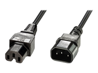 Lindy Hot Condition Type - Power extension cable - IEC 60320 C14 to IEC 60320 C15 - 2 m - molded - black
