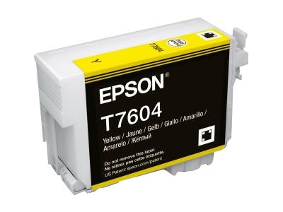 Epson T7604 yellow original ink Product shot Left-angle 79150