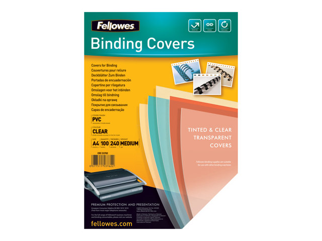 Fellowes 100 Pcs 240 G M² Pvc Binding Cover