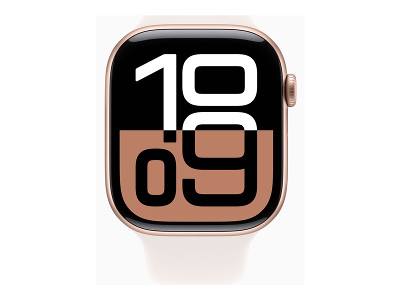 Apple Watch Series 10 (GPS + Cellular) - aluminium rose or - montre intelligente avec bande sport - blush lger - 64 Go