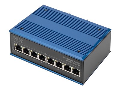 DIGITUS Switch Ind. 8-Port Gigabit 30W PoE Unmanaged blau - DN-651121