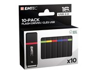 EMTEC K100 16GB USB 2.0 Sort Blå Grøn Lilla Rød Gul