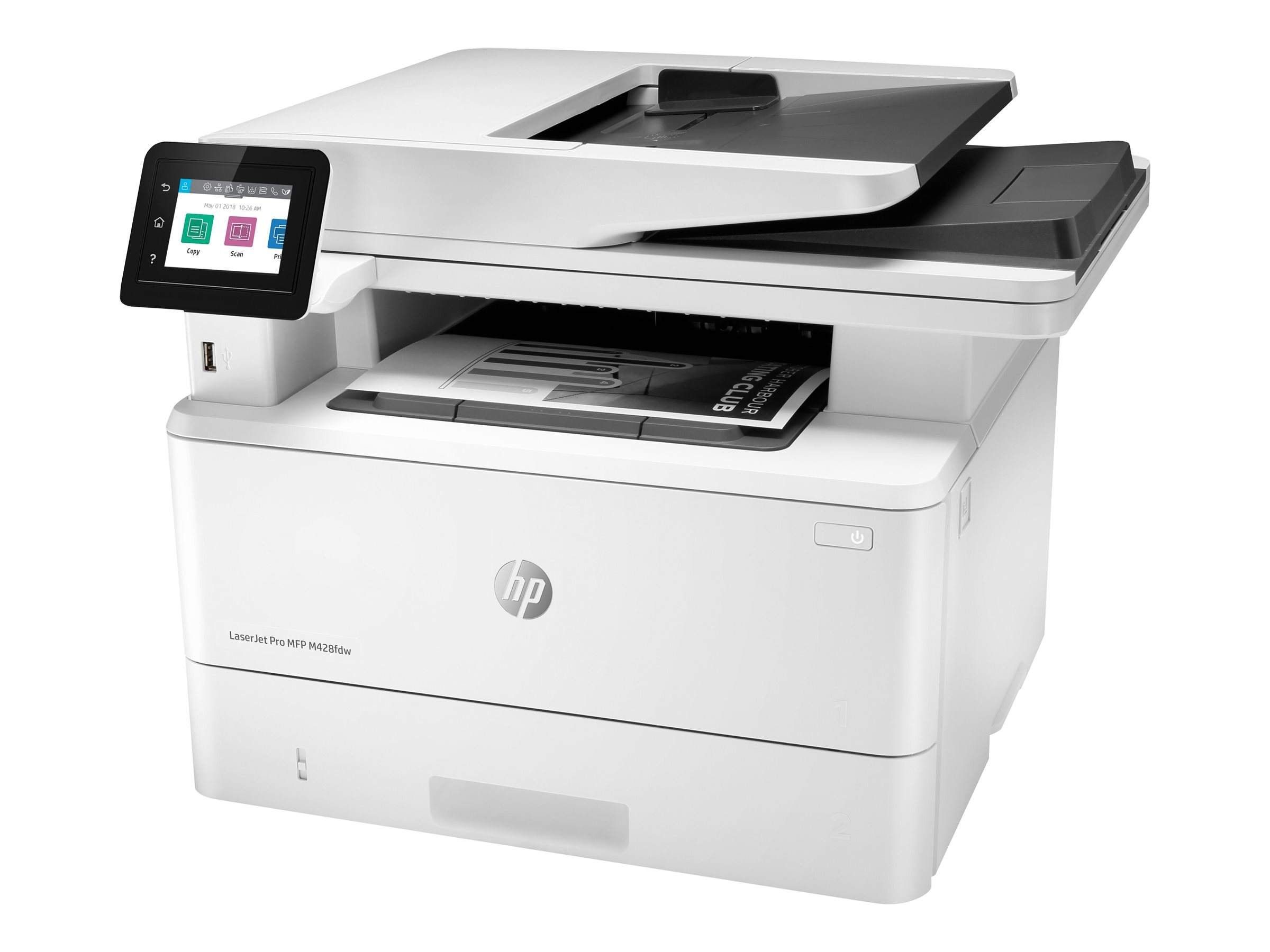 HP LaserJet Pro MFP M428fdw multifunction printer Product shot Inside 75650