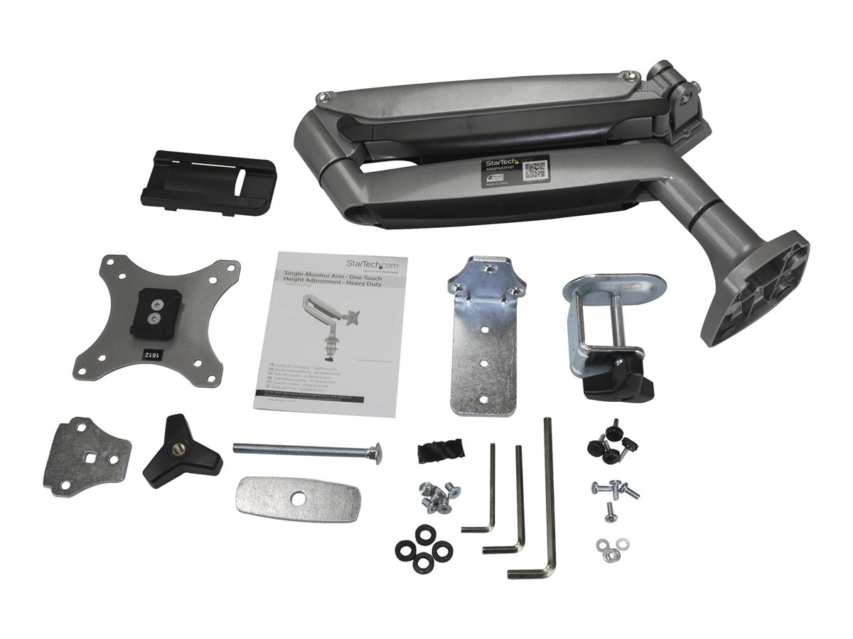 StarTech.com Desk Mount Monitor Arm, Heavy Duty Ergonomic VESA Monitor Arm, Single Display up to 9kg, Full Motion, Height Adjustable, Articulating, Aluminum, C-Clamp/Grommet, Silver - Small Footprint Design montážní sada - nastavitelné rameno - pro Displej LCD - stříbrná – foto 5