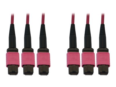Eaton Tripp Lite Series 40/100G Multimode 50/125 OM4 Fiber Optic Cable (3x8F MTP/MPO-PC F/F), LSZH, Magenta, 38 m (124.7 ft.)