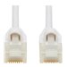 Eaton Tripp Lite Series Safe-IT Cat6a 10G Snagless Antibacterial Slim UTP Ethernet Cable (RJ45 M/M), White, 3 ft. (0.91 m)