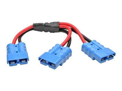 Tripp Lite 1ft Y Splitter Cable for select BatteryPacks 175A DC Connectors Blue 1'