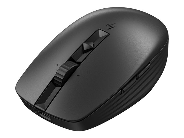 HP 715 - mouse - multi-device, rechargeable - Bluetooth 3.0, 2.4 GHz - black