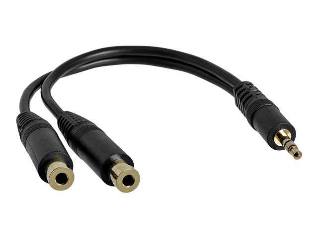 Image of StarTech.com 6 in. 3.5mm Audio Splitter Cable - Stereo Splitter Cable - Gold Terminals - 3.5mm Male to 2x 3.5mm Female - Headphone Splitter (MUY1MFF) - audio splitter - 15.2 cm
