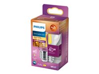 Philips LED-filament-lyspære 3.4W D 470lumen 2200-2700K Varmt hvidt lys