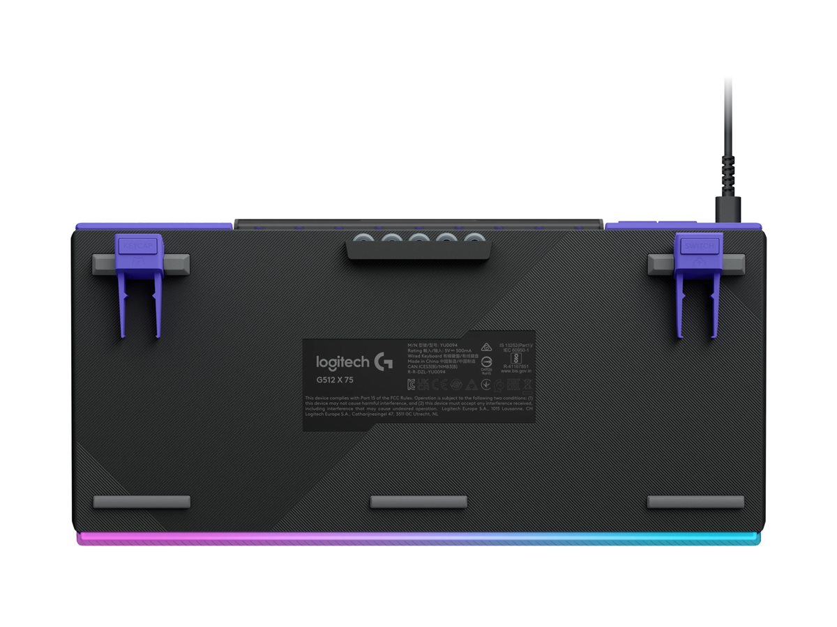 Logitech G G512 X 75 - klávesnice - TMR analogový, mechanický, lineární styl - s LED indikátor - QWERTY - Mezinárodní angličtina - černá Vstupní zařízení – foto 7