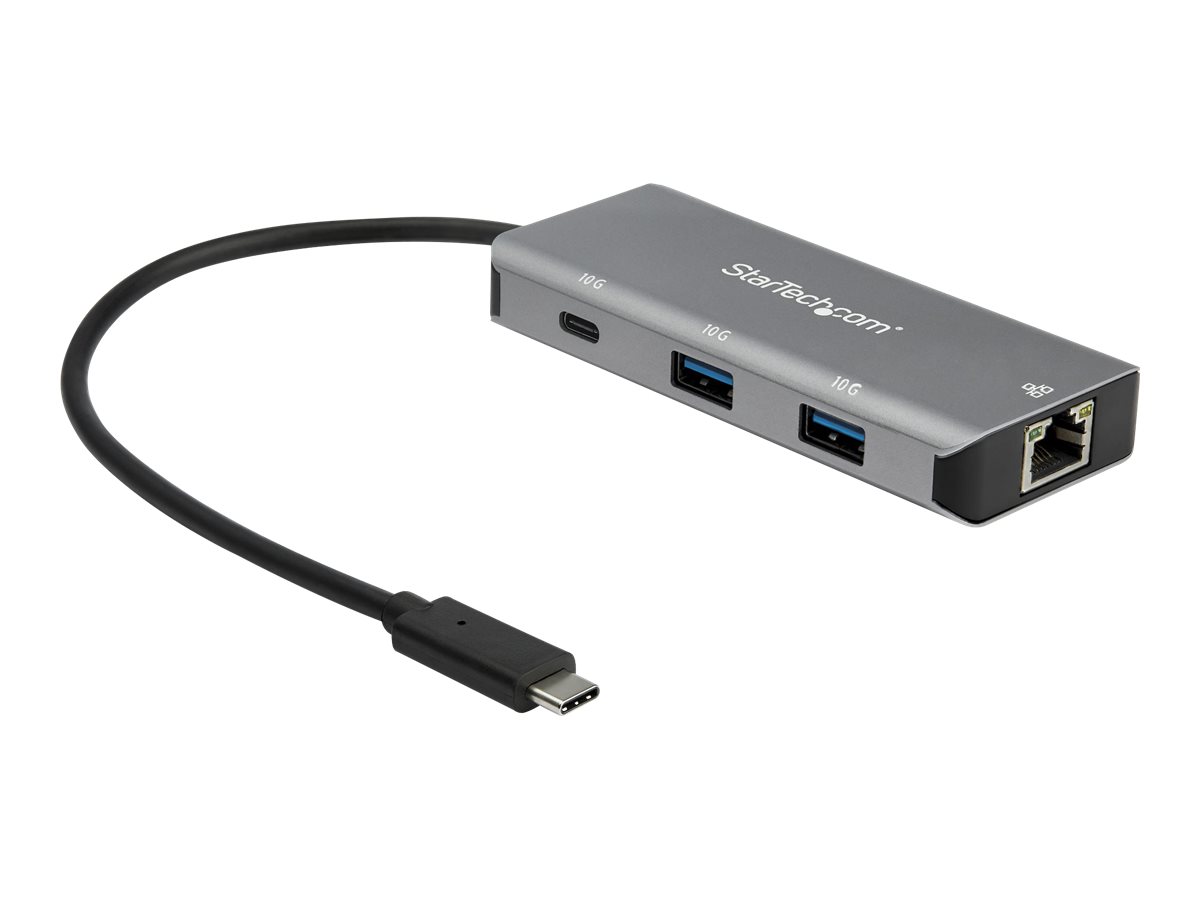 StarTech.com 3-Port USB-C Hub with LAN Port - 10Gbps - 2x US