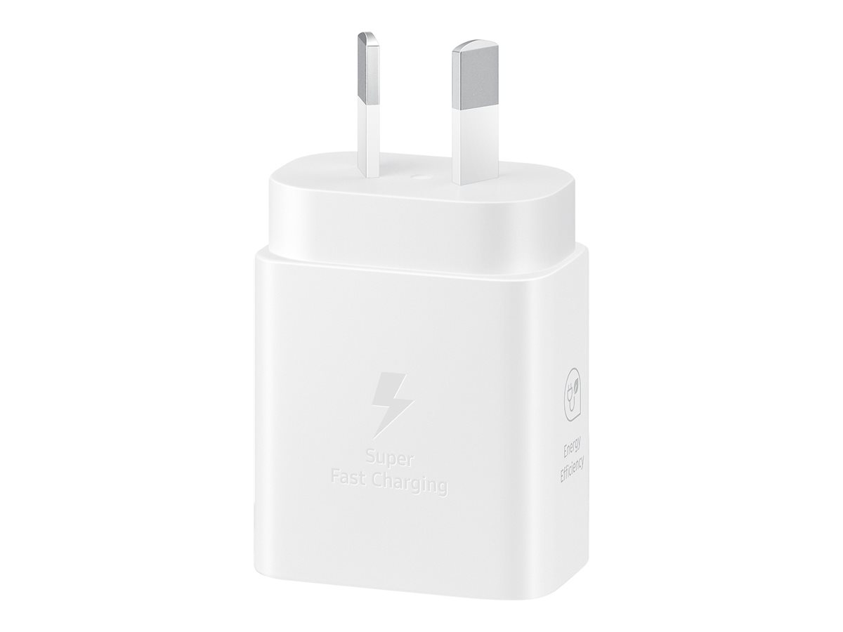 Samsung EP-T2510 power adapter with cable USB-C 25 Product shot Right-angle 79850